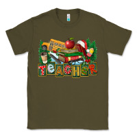 Army Green Christmas Teacher Classic Tee - FaDigitalArtStudio
