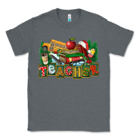 Charcoal Heather Christmas Teacher Classic Tee - FaDigitalArtStudio