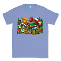 Colony Blue Christmas Teacher Classic Tee - FaDigitalArtStudio
