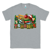 Heather Grey Christmas Teacher Classic Tee - FaDigitalArtStudio