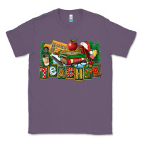 Lavender Christmas Teacher Classic Tee - FaDigitalArtStudio