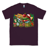 Plum Christmas Teacher Classic Tee - FaDigitalArtStudio