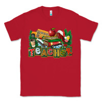 Red Christmas Teacher Classic Tee - FaDigitalArtStudio