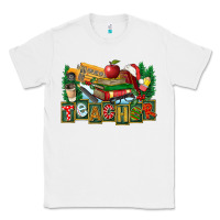 White Christmas Teacher Classic Tee - FaDigitalArtStudio