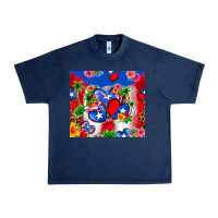 Navy puerto rico hearts Urban Heavy Tee - Zillion Design Studio