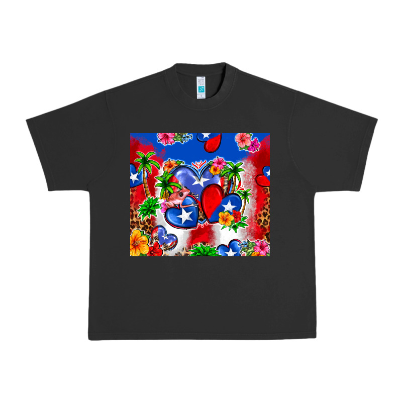 Puerto Rico Hearts Urban Heavy Tee by Zillion Design Studio | Teevron