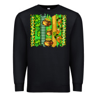 St Patricks Gnomes And Cloves With Leopard  Brushstrokes Premium Sweatshirt | Teevron