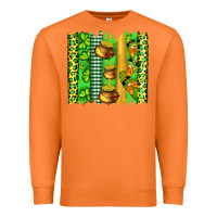 Carrot st patricks gnomes and cloves with leopard  brushstrokes Premium Sweatshirt - Artiststas