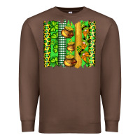 Chestnut st patricks gnomes and cloves with leopard  brushstrokes Premium Sweatshirt - Artiststas