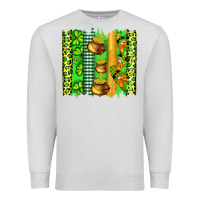 Dove Grey st patricks gnomes and cloves with leopard  brushstrokes Premium Sweatshirt - Artiststas