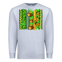 Heather Grey st patricks gnomes and cloves with leopard  brushstrokes Premium Sweatshirt - Artiststas