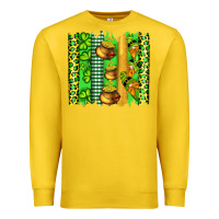 Lemon st patricks gnomes and cloves with leopard  brushstrokes Premium Sweatshirt - Artiststas