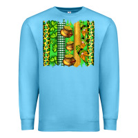 Ocean Blue st patricks gnomes and cloves with leopard  brushstrokes Premium Sweatshirt - Artiststas