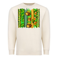 Sandshell st patricks gnomes and cloves with leopard  brushstrokes Premium Sweatshirt - Artiststas
