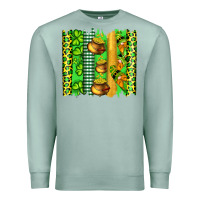 Seafoam st patricks gnomes and cloves with leopard  brushstrokes Premium Sweatshirt - Artiststas