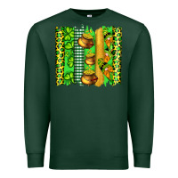 Sports Green st patricks gnomes and cloves with leopard  brushstrokes Premium Sweatshirt - Artiststas