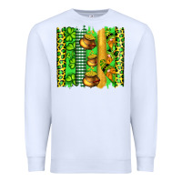 White st patricks gnomes and cloves with leopard  brushstrokes Premium Sweatshirt - Artiststas