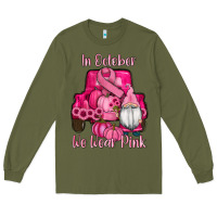 Army Green breast cancer awareness pink truck gnomes Long Sleeve Tee - RanaPortraitStore