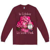 Burgundy breast cancer awareness pink truck gnomes Long Sleeve Tee - RanaPortraitStore