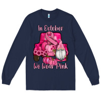 Navy breast cancer awareness pink truck gnomes Long Sleeve Tee - RanaPortraitStore