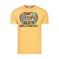 Vintage Mustard don't stop believin' hold on to that feelin' Vintage Tee - RanaPortraitStore