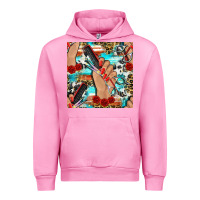 Fuchsia Pink hairdresser hand scissors and roses with serape leopard and cowhide se Urban Hoodie - BundleAndBundleShop