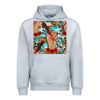Heather Grey hairdresser hand scissors and roses with serape leopard and cowhide se Urban Hoodie - BundleAndBundleShop