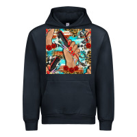 Navy hairdresser hand scissors and roses with serape leopard and cowhide se Urban Hoodie - BundleAndBundleShop