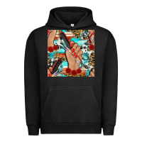 Pigment Black hairdresser hand scissors and roses with serape leopard and cowhide se Urban Hoodie - BundleAndBundleShop