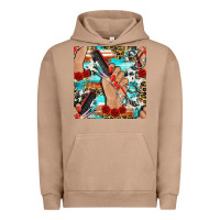 Pigment Burro hairdresser hand scissors and roses with serape leopard and cowhide se Urban Hoodie - BundleAndBundleShop