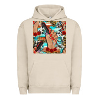 Pigment French Oak hairdresser hand scissors and roses with serape leopard and cowhide se Urban Hoodie - BundleAndBundleShop