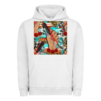Pigment Lunar Rock hairdresser hand scissors and roses with serape leopard and cowhide se Urban Hoodie - BundleAndBundleShop