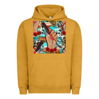 Pigment Peanut Butter hairdresser hand scissors and roses with serape leopard and cowhide se Urban Hoodie - BundleAndBundleShop