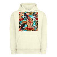 Pigment Pistachio hairdresser hand scissors and roses with serape leopard and cowhide se Urban Hoodie - BundleAndBundleShop