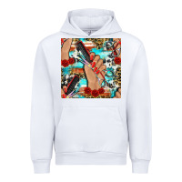White hairdresser hand scissors and roses with serape leopard and cowhide se Urban Hoodie - BundleAndBundleShop