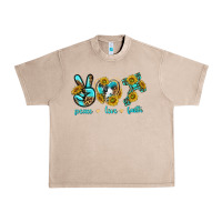 French Oak peace love faith Urban Heavy Tee - texasbilliewilder