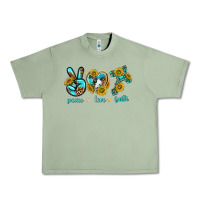 Oil Green peace love faith Urban Heavy Tee - texasbilliewilder