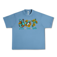 Pebble Blue peace love faith Urban Heavy Tee - texasbilliewilder