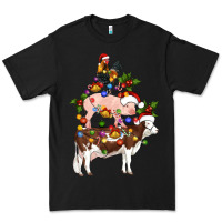 Black stacked christmas farm animals Premium Tee - Artiststas