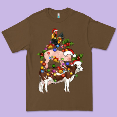 Stacked Christmas Farm Animals Premium Tee Designed By Artiststas