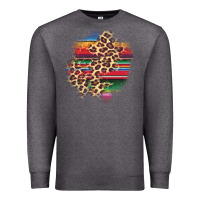 Charcoal Heather serape leopard patch Premium Sweatshirt - AdoDesignShop