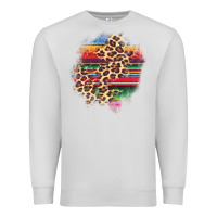Dove Grey serape leopard patch Premium Sweatshirt - AdoDesignShop