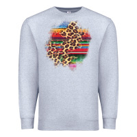 Heather Grey serape leopard patch Premium Sweatshirt - AdoDesignShop