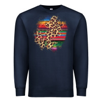 Navy serape leopard patch Premium Sweatshirt - AdoDesignShop