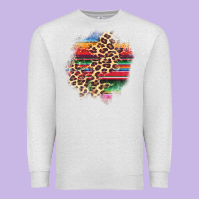 Serape Leopard Patch Premium Sweatshirt Designed By Adodesignshop