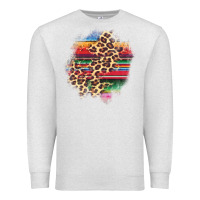 Oatmeal Heather serape leopard patch Premium Sweatshirt - AdoDesignShop