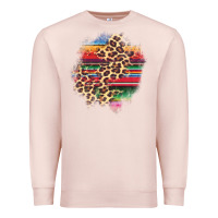 Pale Pink serape leopard patch Premium Sweatshirt - AdoDesignShop