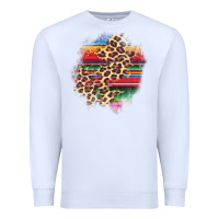 White serape leopard patch Premium Sweatshirt - AdoDesignShop
