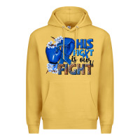 Antique Gold his fight is our fight colon cancer blue ribbon Premium Hoodie - NancyCooperArtShop