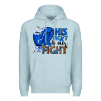 Blue Mist his fight is our fight colon cancer blue ribbon Premium Hoodie - NancyCooperArtShop